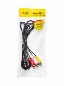 Кабель аудио 3 тюльпана соединительный 3хRCA джек/Jack 3.5, 1.5 метра Орбита OT-AVC01